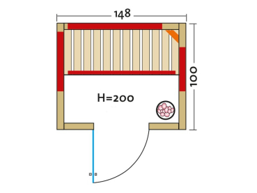 Preview: Infraworld® Infrarotkabine TrioSol Natura 148